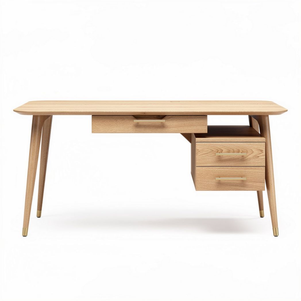 Oak wood writing desk with two drawers dimensions 150 x 70 x 75cm