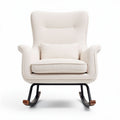 Rocking chair with soft fabric upholstery and wooden accents 80 x 80 x 90cm