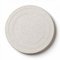 Round textured plate in off-white color for serving and display 20 x 20 x 1cm