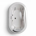 Freestanding oval acrylic bathtub with massage jets and drain 150 x 75 x 60cm