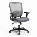 Mesh office chair with adjustable height and ergonomic design grey color