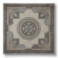 Decorative area rug 80 x 80 x 2cm in gray beige and blue colors