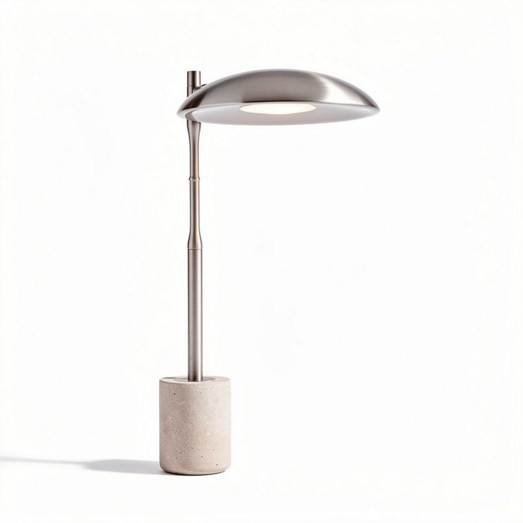 Concrete base and stainless steel desk lamp 60 x 20 x 15cm for modern decor
